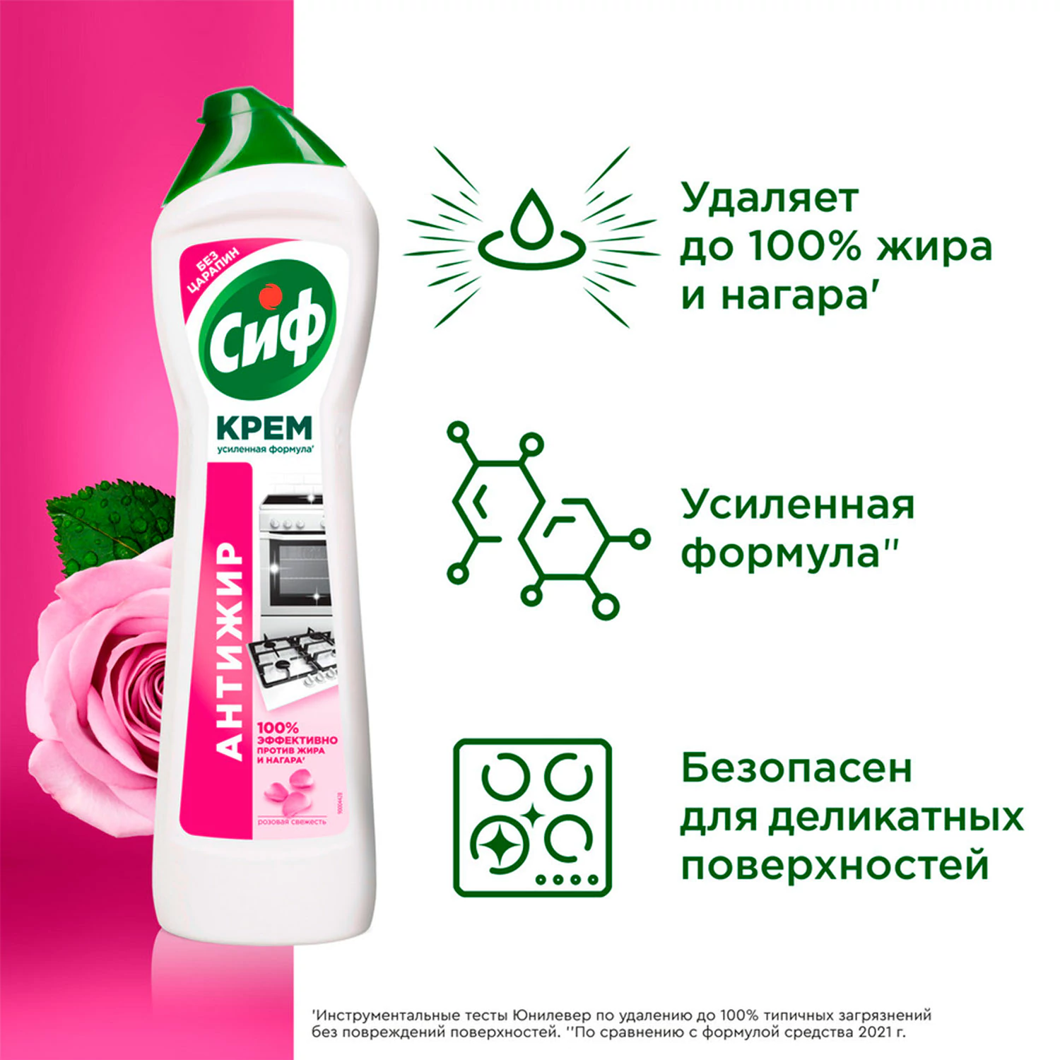 Чистящее средство СИФ "Розовая свежесть" крем, 500 мл